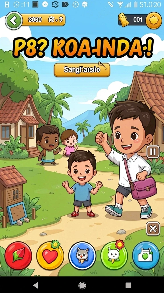Menu utama dengan pilihan mode permainan yang beragam.