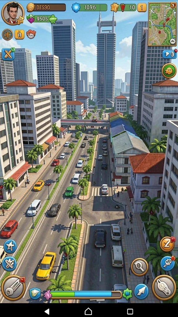 Gambar karakter utama dalam aksi melawan musuh.