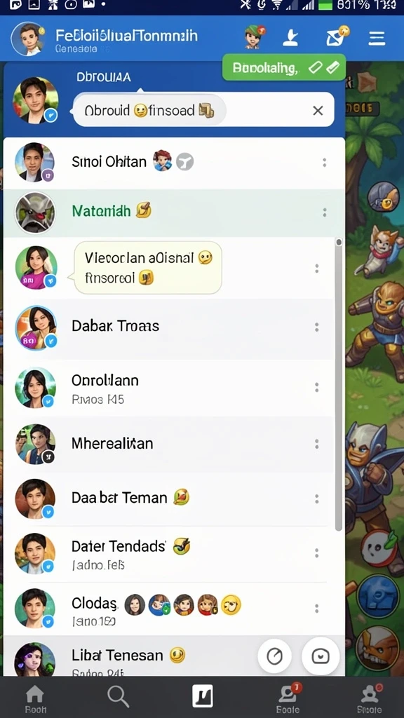Tampilan karakter wayang yang unik dan menarik.